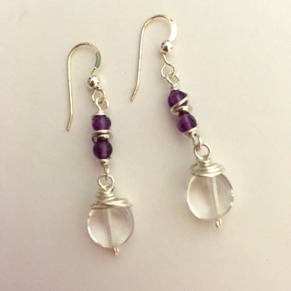 🔮 Crystal and Amethyst Healing Earrings